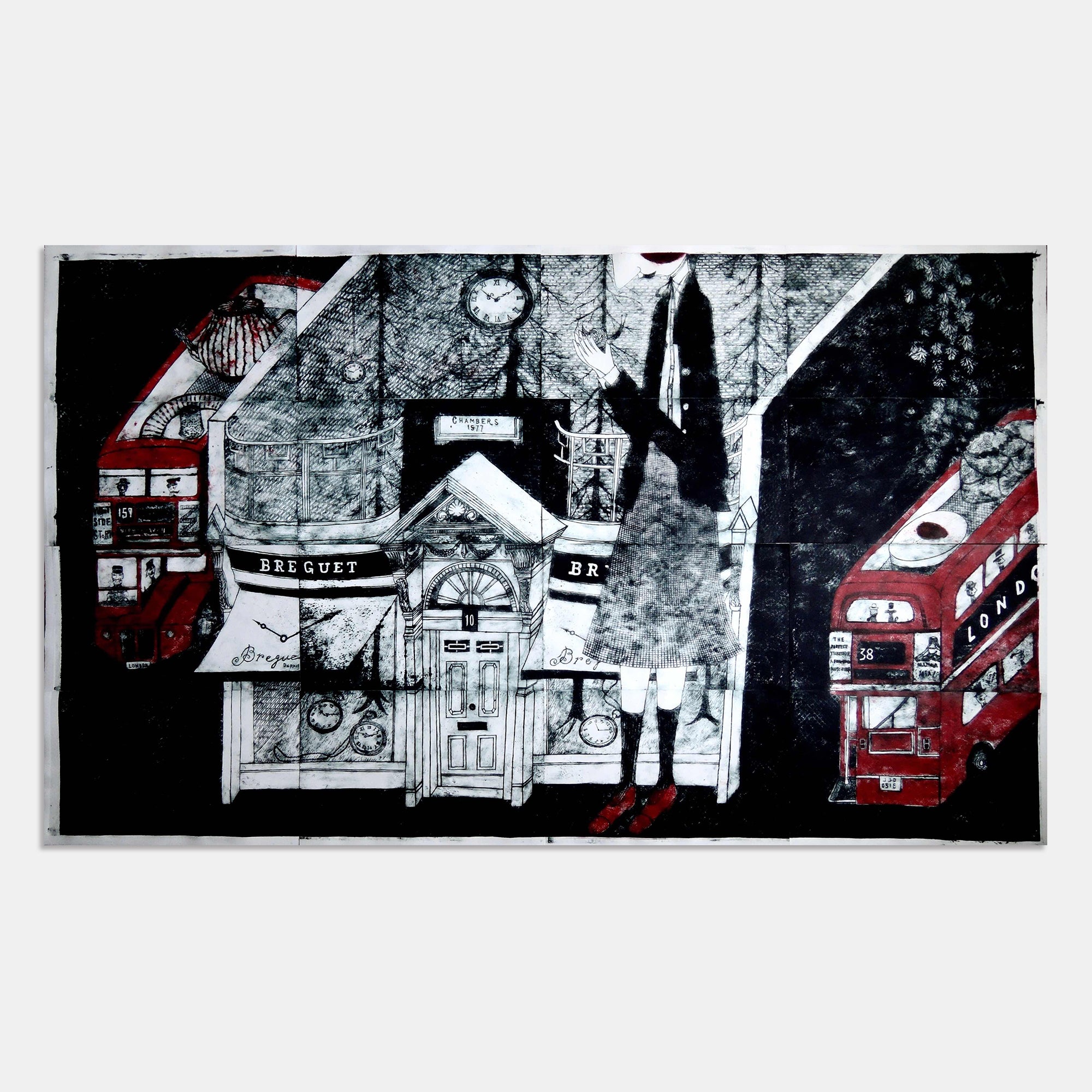 版画家 西脇光重 広告美術 オリジナル木版画アート キャトルセゾン限定イベント B2判アートポスター】 Mitsushige Nishiwaki（版画家）